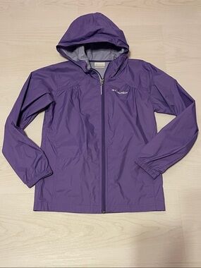 Columbia Purple Kids M(10/12) Hooded Windbreaker Jacket